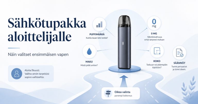 Sähkötupakka aloittelijalle opas ensimmäisen vapen valintaan